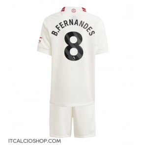 Manchester United Bruno Fernandes #8 Terza Maglia Bambino 2023-24 Manica Corta (+ Pantaloni corti)